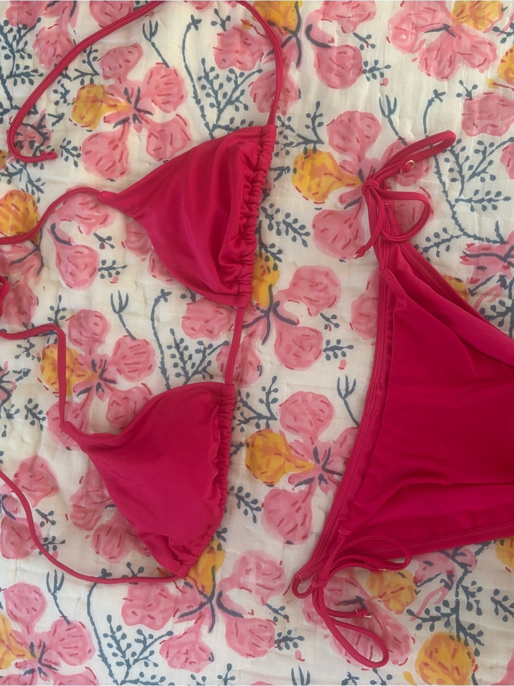Hot Pink String Bikini Two-Piece